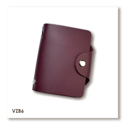 Burgundy Basic Leather Business Card Holder