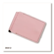 Pink Basic Leather Money Clip for Banknotes and Cards