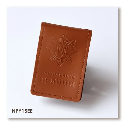 National Police Cover with Badge Slot (terracotta, clean embossing)