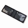 DSNS ID Cover with Slot for Badge (black, plain embossing)