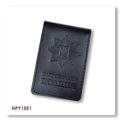 National Police Cover with Slot for Badge Type 2 (black, clean embossing)