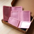 Set of Covers: Military ID, Combatant Certificate, ID Passport and Passport (pink, black embossing)
