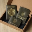 Set of Covers: Military ID, Combatant Certificate, and Passport (khaki, gold embossing)
