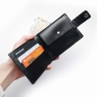 Babylon Compact Leather Wallet, Black