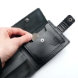 Babylon Compact Leather Wallet, Black