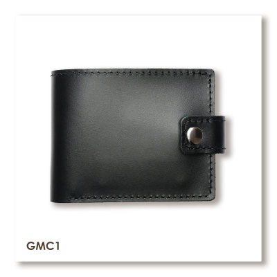 Babylon Compact Leather Wallet, Black