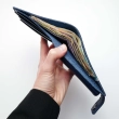 Leather Wallet Babylon Compact, Blue