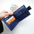 Leather Wallet Babylon Compact, Blue