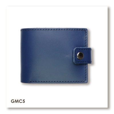 Leather Wallet Babylon Compact, Blue