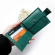 Leather Wallet Babylon Compact, Green