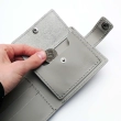 Leather Wallet Babylon Compact, Grey