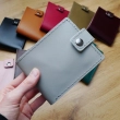 Leather Wallet Babylon Compact, Grey