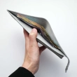 Leather Wallet Babylon Compact, Grey
