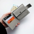 Leather Wallet Babylon Compact, Grey