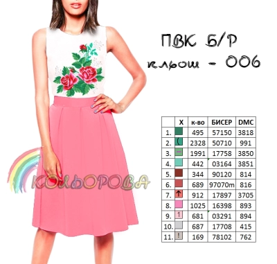 Combined Cut Dress Sleeveless PVC B/R-006 (Flared)