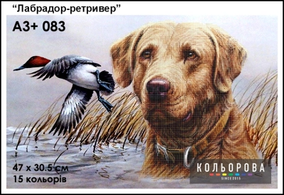 Картина для вишивки формату A3+ 083 "Лабрадор-ретривер"